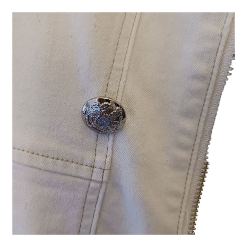 WHBM Cream Stretch Denim Jacket-14petite-EUC $128 Retail - Picture 8 of 12